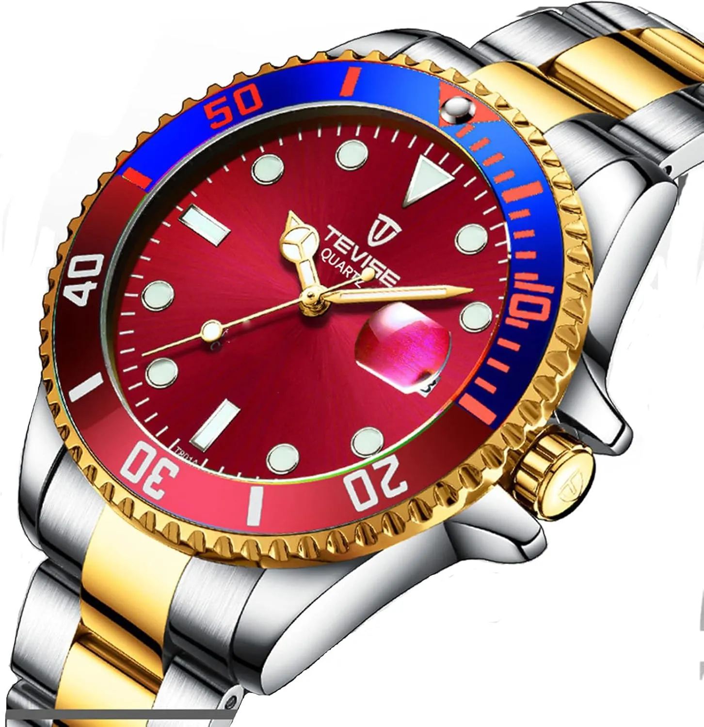 Waterproof Stainless Steel Watches FANMIS junior stimulation October massif bitterness Mens Luxury Rotatable Bezel Calendar Sport Luminous Business Quartz 