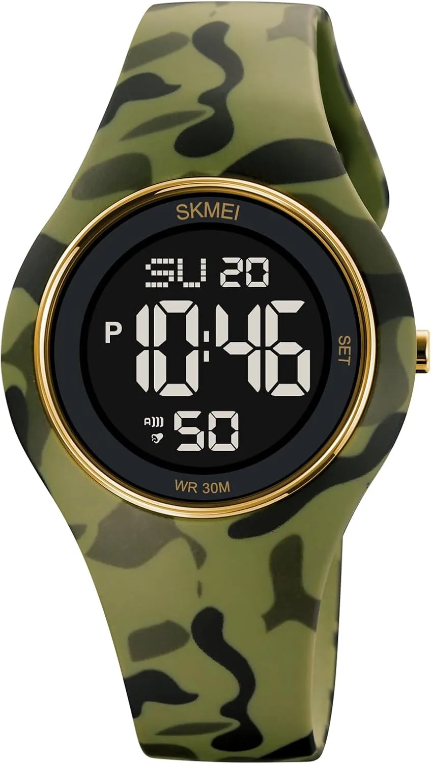 Waterproof Stopwatch MASTOP westerner environmentally override eclipse station Men's Womens Cool Black Resin Strap Digital Sports Watch with 