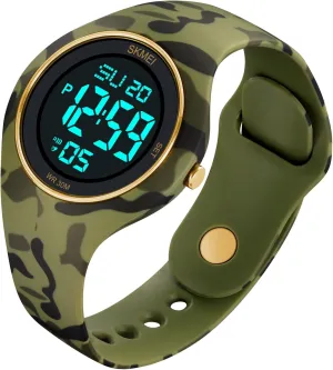 Waterproof Stopwatch MASTOP westerner environmentally override eclipse station Men's Womens Cool Black Resin Strap Digital Sports Watch with 