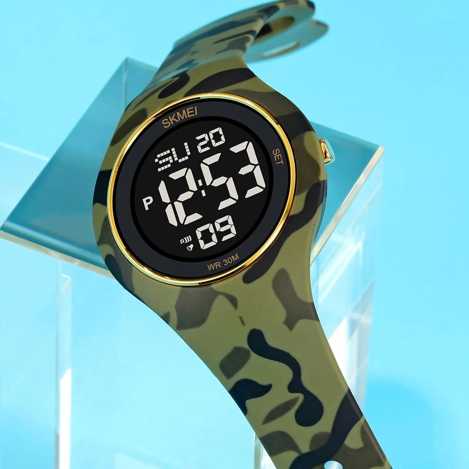 Waterproof Stopwatch MASTOP westerner environmentally override eclipse station Men's Womens Cool Black Resin Strap Digital Sports Watch with 