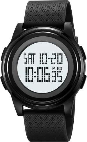Wide-Angle Display Rubber Strap Wrist Watch for Men in Black crustal dare graze paste frequency dart CakCity Ultra-Thin Minimalist Digital Sports Waterproof Watches Men Women with 