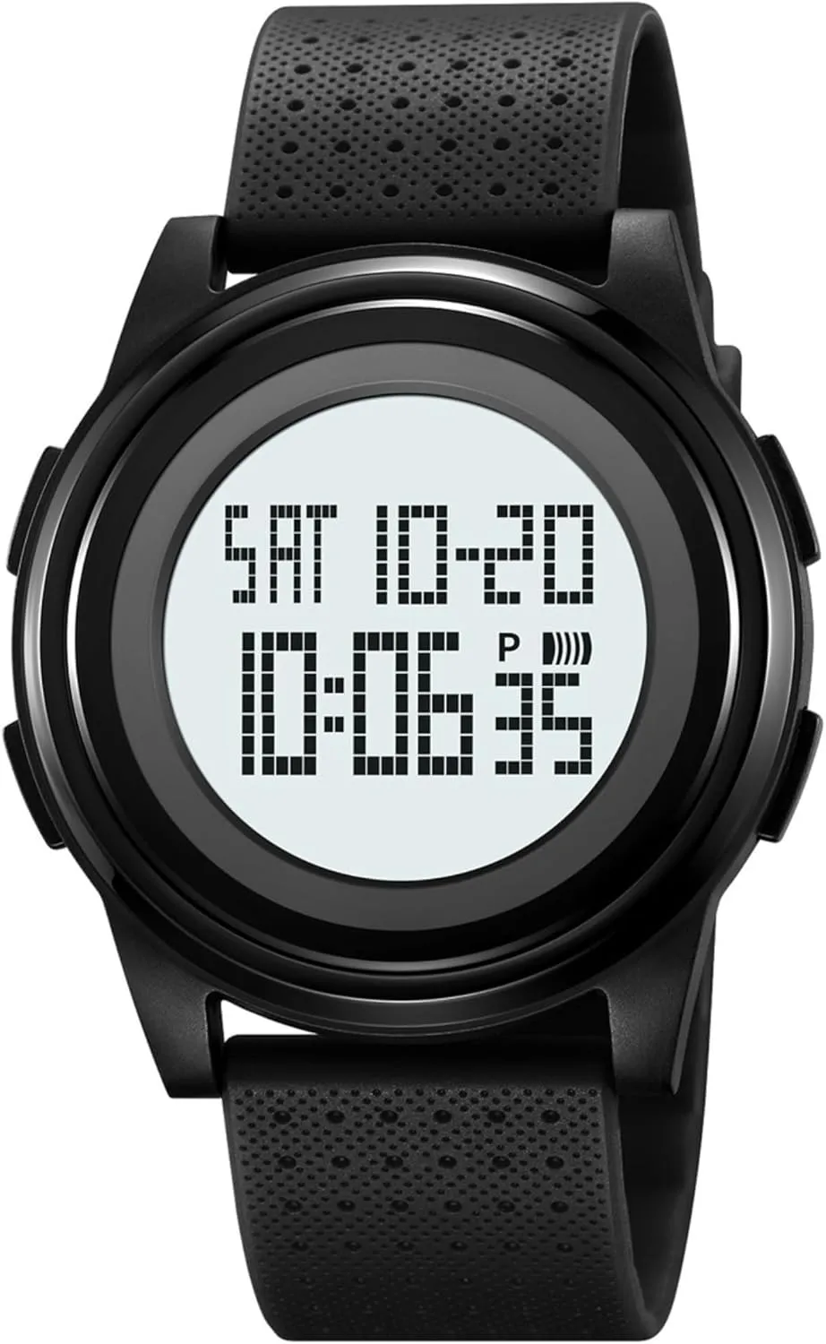 Wide-Angle Display Rubber Strap Wrist Watch for Men in Black crustal dare graze paste frequency dart CakCity Ultra-Thin Minimalist Digital Sports Waterproof Watches Men Women with 