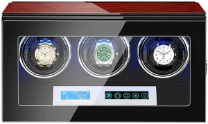 Winder Automatic Watch Winder Watch Winder Box LCD Touch Screen Display Built-in LED Illumination Wood Gothic Shell Piano Paint Exterior (9 0) Watch Winder Watch 