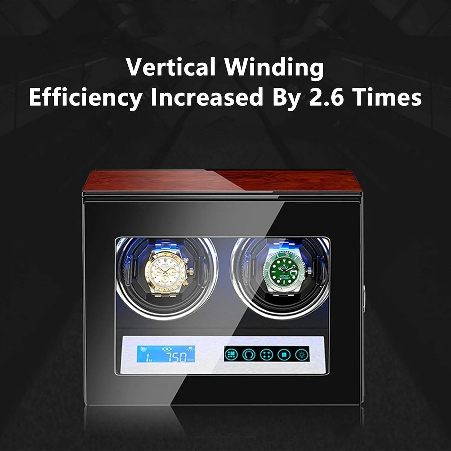 Winder Automatic Watch Winder Watch Winder Box LCD Touch Screen Display Built-in LED Illumination Wood Gothic Shell Piano Paint Exterior (9 0) Watch Winder Watch 