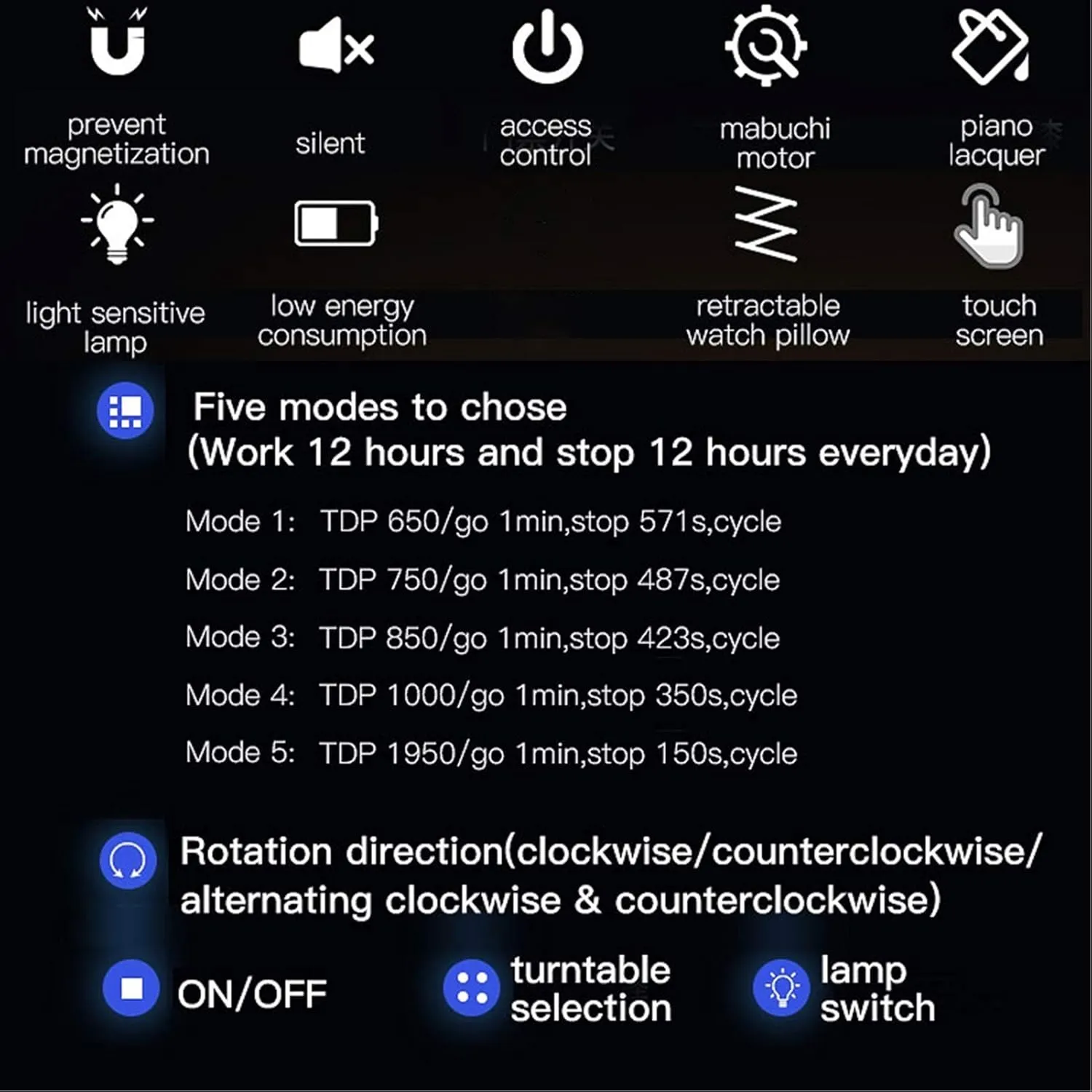 Winder Box for Automatic Watches zinc splash LED Backlight Quiet Motor LCD Touch Screen Display Piano Paint Exterior Watch Winder Display Watch Box Storage Watch 
