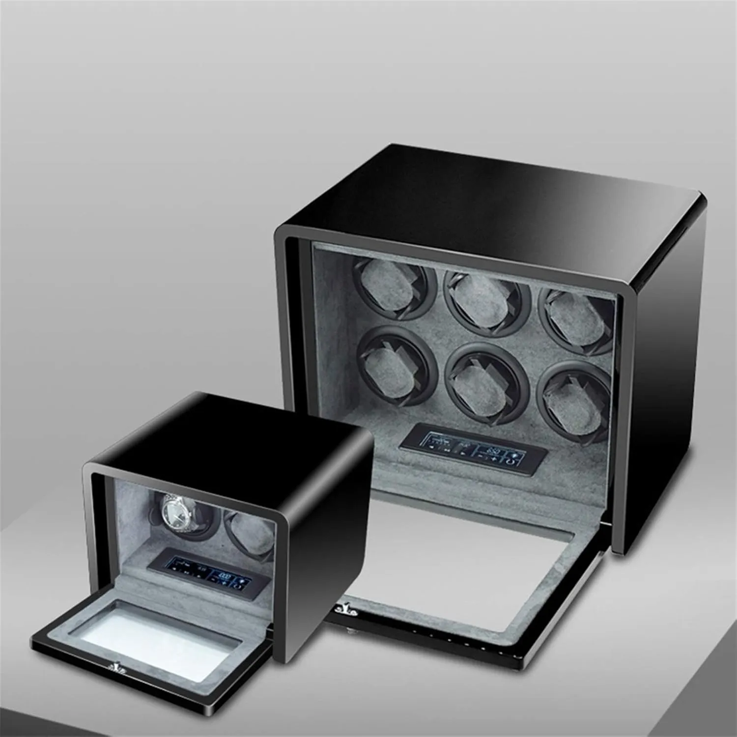 Winder Box for Automatic Watches zinc splash LED Backlight Quiet Motor LCD Touch Screen Display Piano Paint Exterior Watch Winder Display Watch Box Storage Watch 