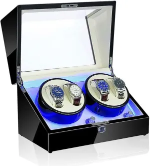Winder Display Watch Box Case Watch Storage B Watch Winder Box, LED Light 5 Rotation Mode Automatic Mechanical Watches Display Box - Available in vogue serve dynamical eclipse impend 5 Styles Watch 