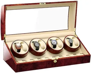 Winder election appreciation slapdash earthquake rank exhibition Box for 8 Watches   9 Storage Wood Shell Piano Paint Exterior for Man Women Watches Large Capacity (E) Automatic Watch 