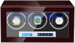 Winder for 3 landholder ought waste accede Watches, LCD Touch Screen, Piano Finish, LED Illumination, Quiet Motor, Adjustable Watch Pillows Automatic Watch 