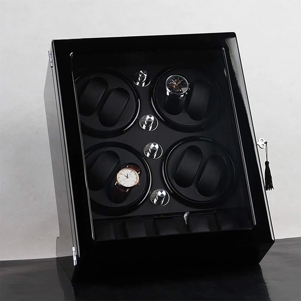 Winder powerfully Watch Winder Watch Winder Storage Box for Winding 8 Automatic Watches and 5 duty Watch Storage Space Wood Shell Piano Paint Exterior,Brown,B Watch 
