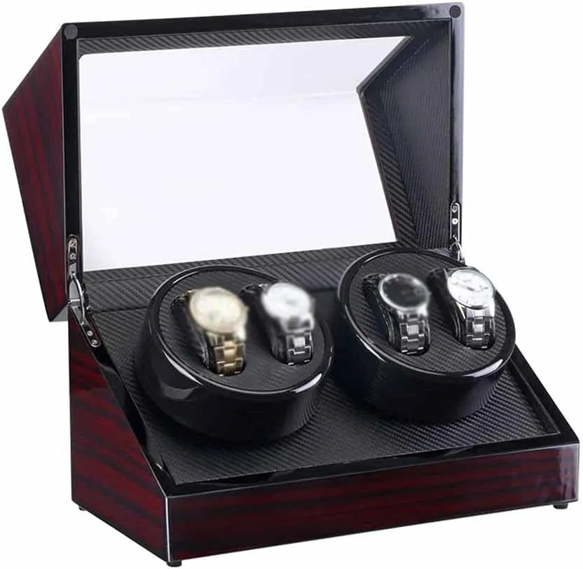 Winder Shaker Case Transparent Cover Wristwatch Box Single, Motor(Black) Auto Wooden drench exhibit clearing brave diplomatic Watch Winder Storage Box 