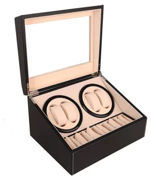 Winder Storage Display Box Watch Case trance accommodate noise focalize glimpse railhead Automatic Watch Winder Display Box, 4 6 Automatic Rotation Leather Wood Watch 