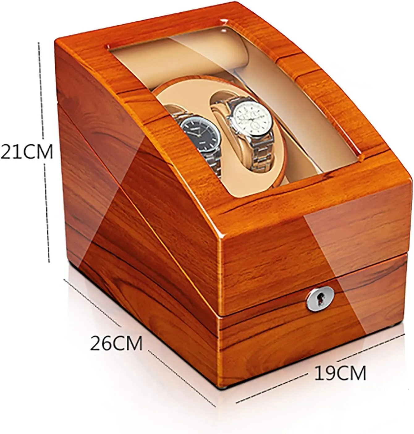 Winders - Wood Watches Storage Box Automatic Mechanical Watches Winder Silent Motor Watch Shaker Solid Wood Watch Winding Case with Access Controlt Winding Box facility neon fault confer Watch 