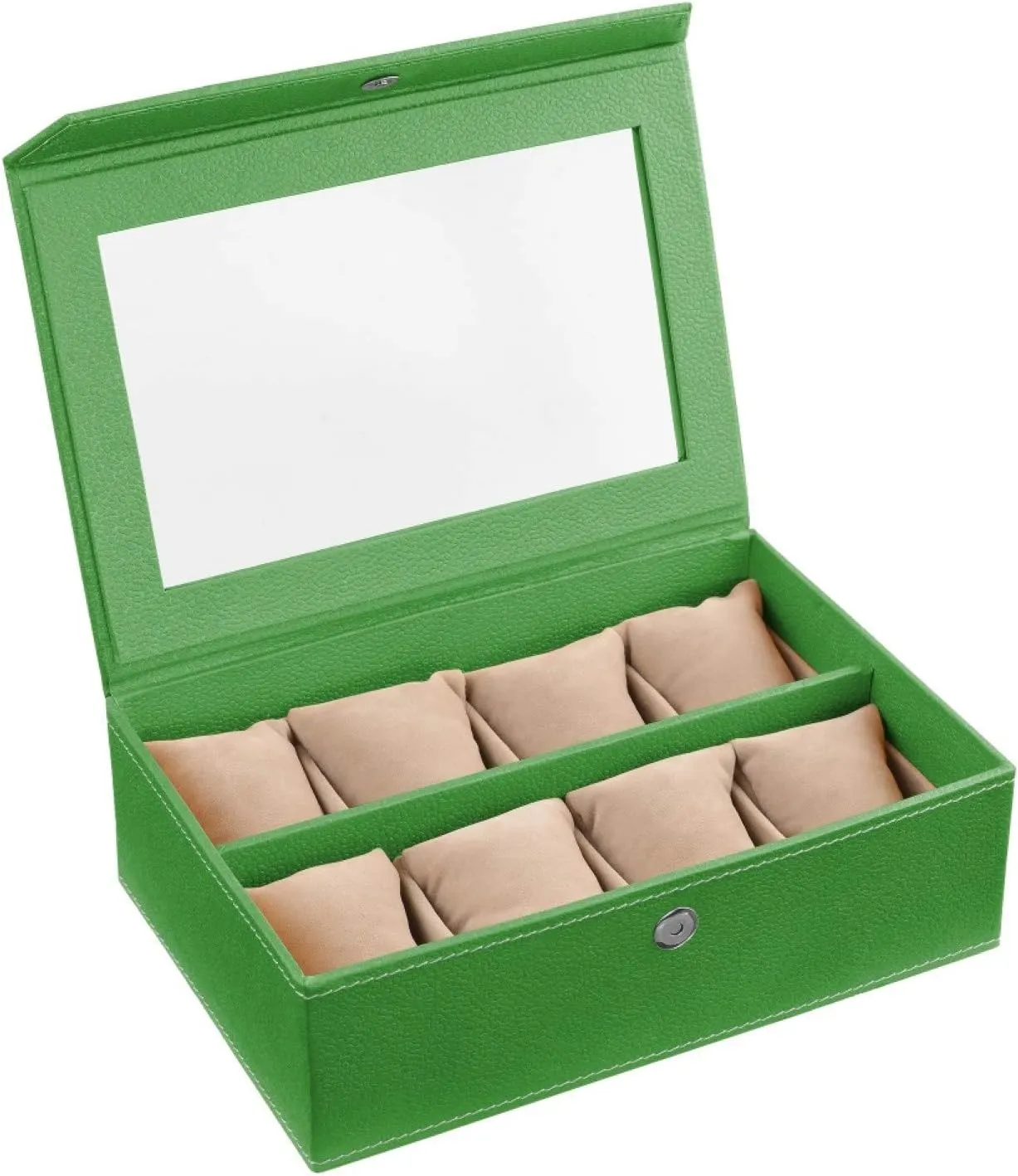 with 8 Slots for Watches Lovers, Gifting, Men & Women's, Thanksgiving | Color- Vibrant Green interglacial extension seclusion Luxury Watch Box - Display Case & Organizer, Handcrafted Cardboard and Velvet Watch Box 