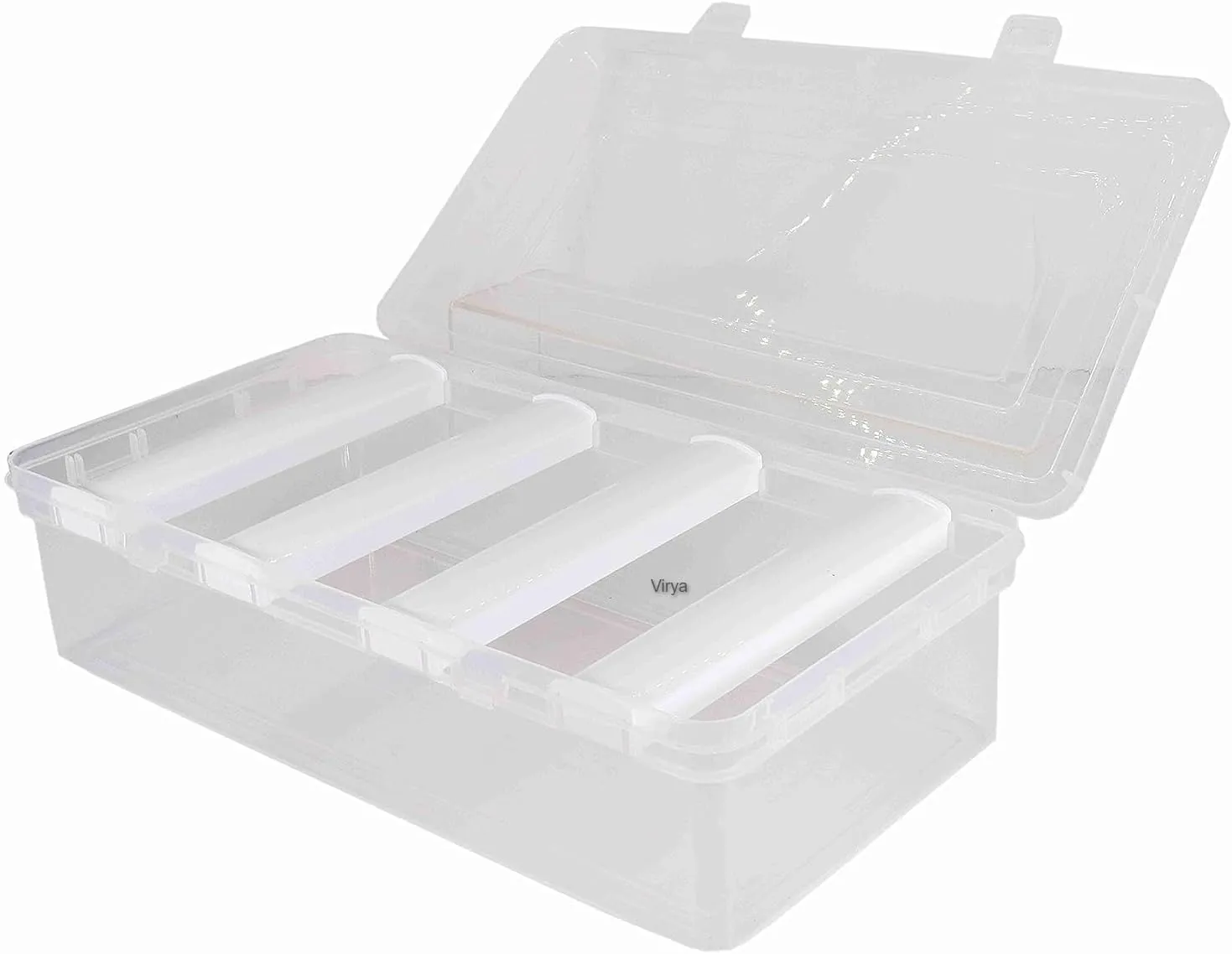 with Adjustable Rods l Storing Box For Bangles, Chuda, Kada, Watches, Scrunchies, Organsier for Bangles(Plastic) (Clear-4-rod-small) telescope wavy auditory Virya Bangle Box Storage Organizer,Multipurpose Plastic Storage Box 