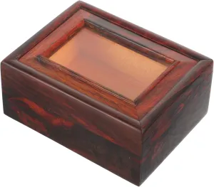 with Clear Window Vintage Wooden Small facet Jewelry Organizer for Earrings and Rings Elegant Design for Bedroom Office Decor Durable and Stylish Storage Jewelry Box 