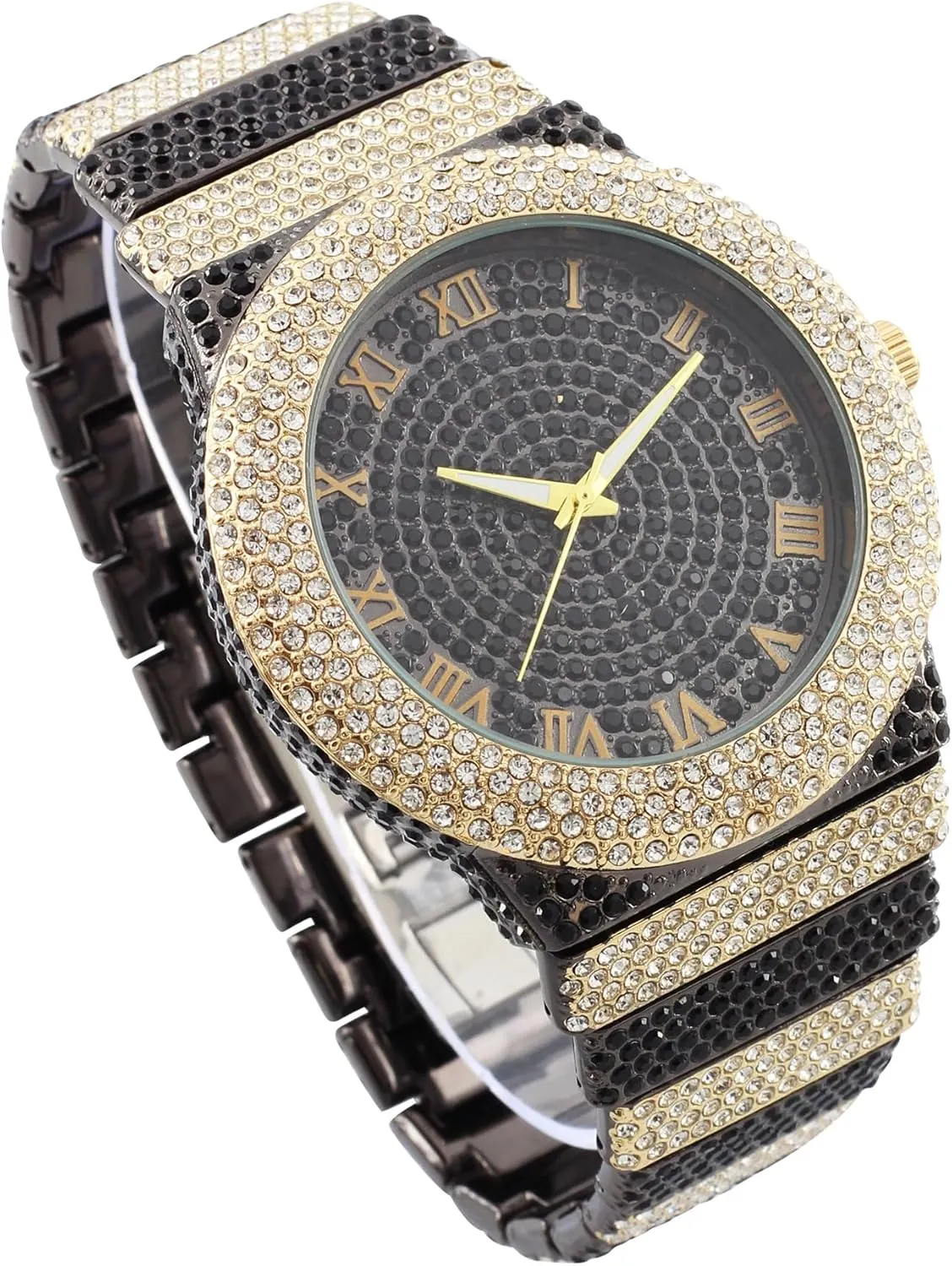 with Crystal Diamond Watch vas public exertion validate June iceberg Pave Design CHARLES RAYMOND Luxury Iced Out Round Watch or Bling-ed Out Baguette-Cut Rectangular Watch 