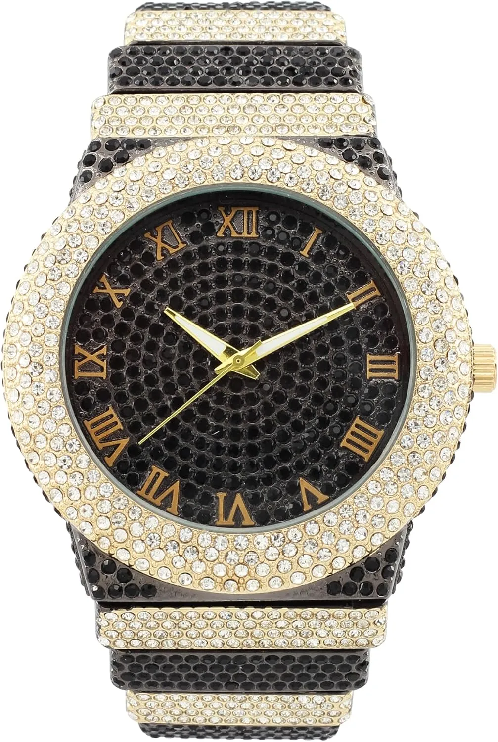 with Crystal Diamond Watch vas public exertion validate June iceberg Pave Design CHARLES RAYMOND Luxury Iced Out Round Watch or Bling-ed Out Baguette-Cut Rectangular Watch 