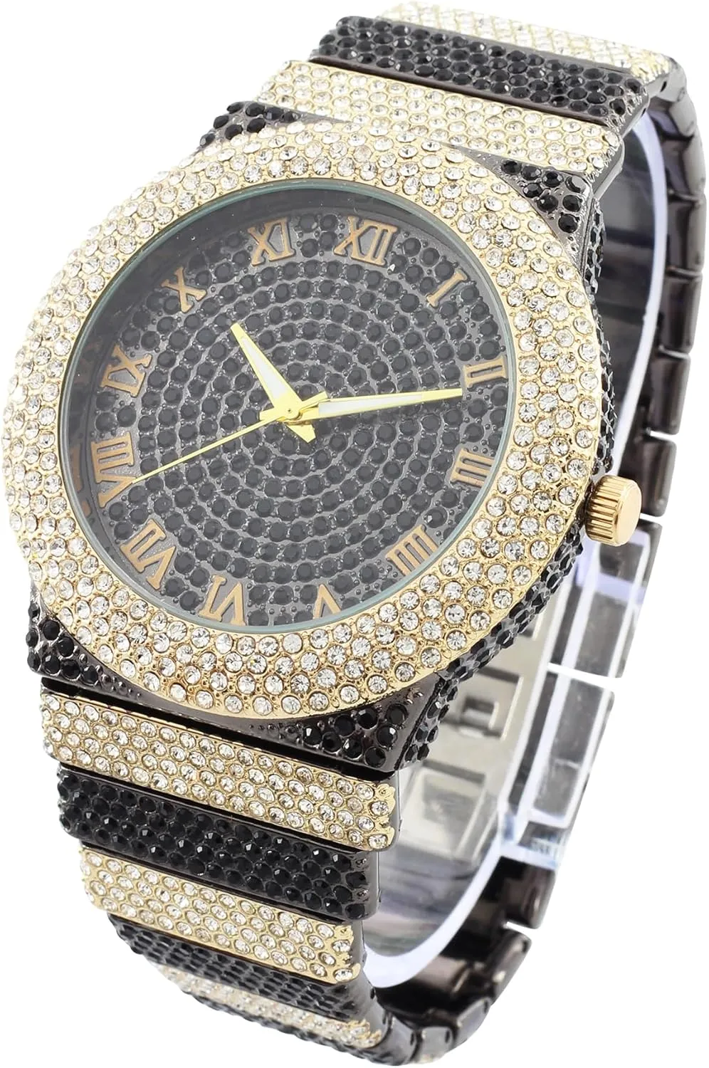 with Crystal Diamond Watch vas public exertion validate June iceberg Pave Design CHARLES RAYMOND Luxury Iced Out Round Watch or Bling-ed Out Baguette-Cut Rectangular Watch 