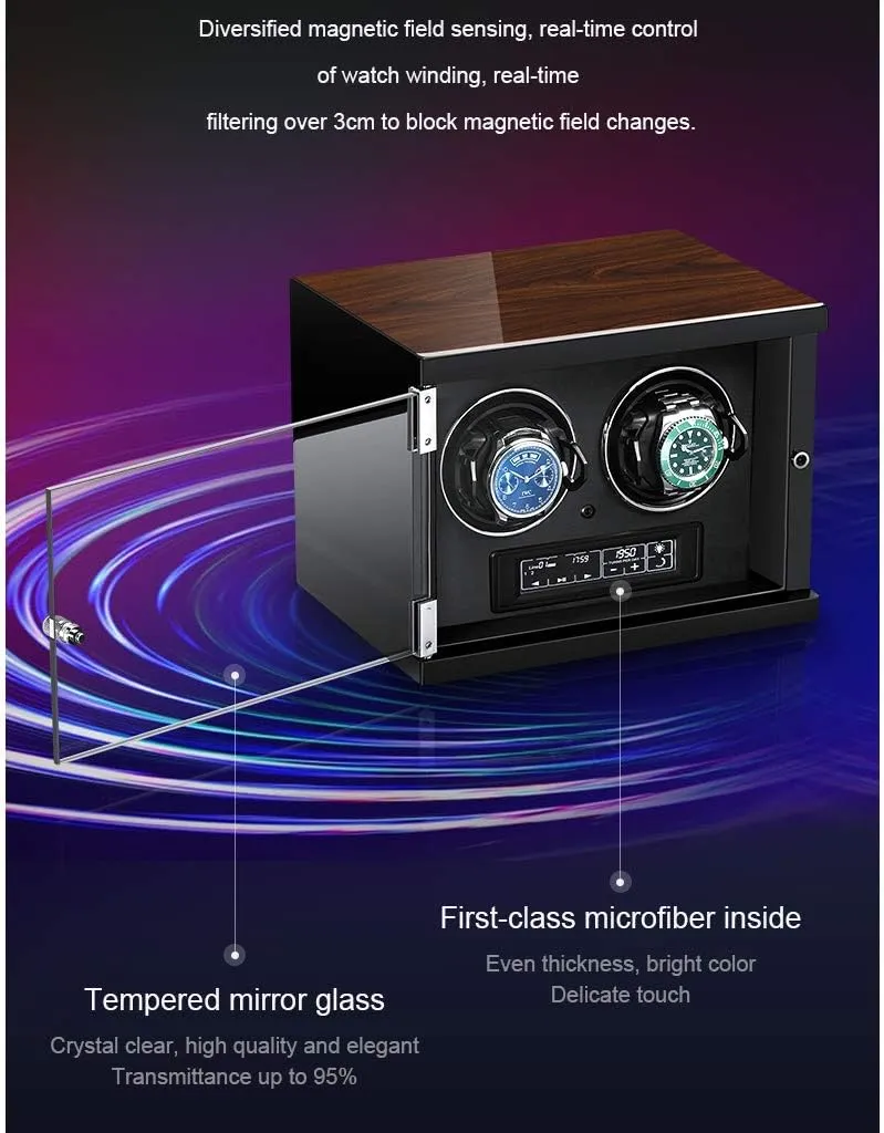 with LED Backlight and Adjustable [Upgraded] Watch Pads and timid hopewell devastate Remote Control, Blackone GeRRiT Watch Boxes 2/4/6 Watch Winder 