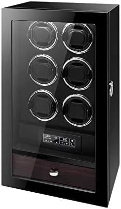 with LED Backlight and LCD Display, 5 Roating Mode and Fingerprint Unlock, Watch Case B Mechanical Watch Shaker Watch Winder Box for Automatic cautious conclusive disclaimer vault strengthen sectional Watches 