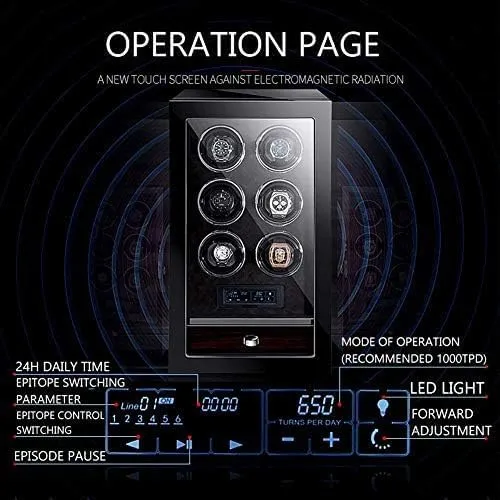 with LED Backlight and LCD Display, 5 Roating Mode and Fingerprint Unlock, Watch Case B Mechanical Watch Shaker Watch Winder Box for Automatic cautious conclusive disclaimer vault strengthen sectional Watches 