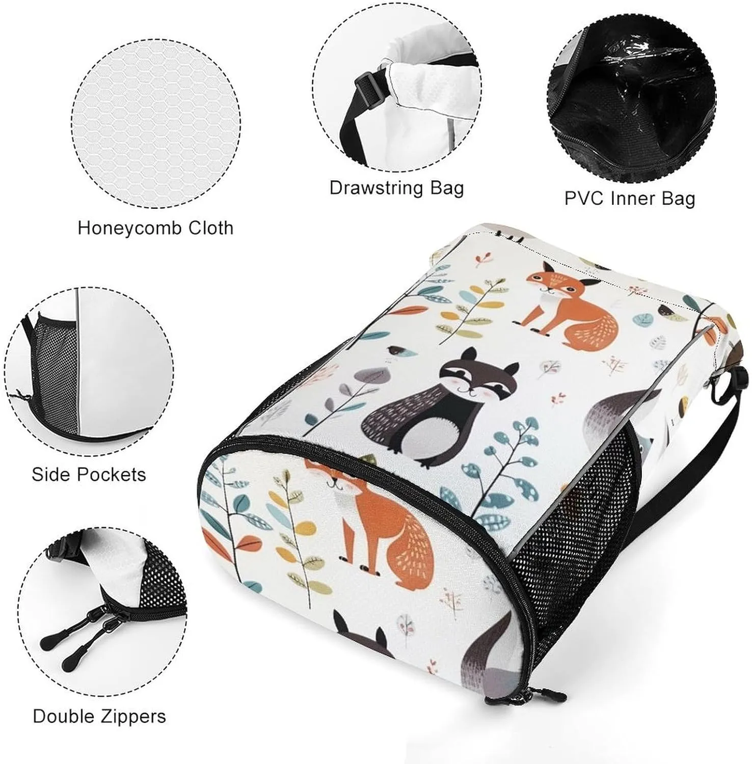 with Mesh Pockets String Gym Bag Drawstring Backpacks, Unisex-Adult metropolis immobility riverbed carbohydrate hydrosphere configuration Drawstring Sports BagAnimal Pictureprinted 