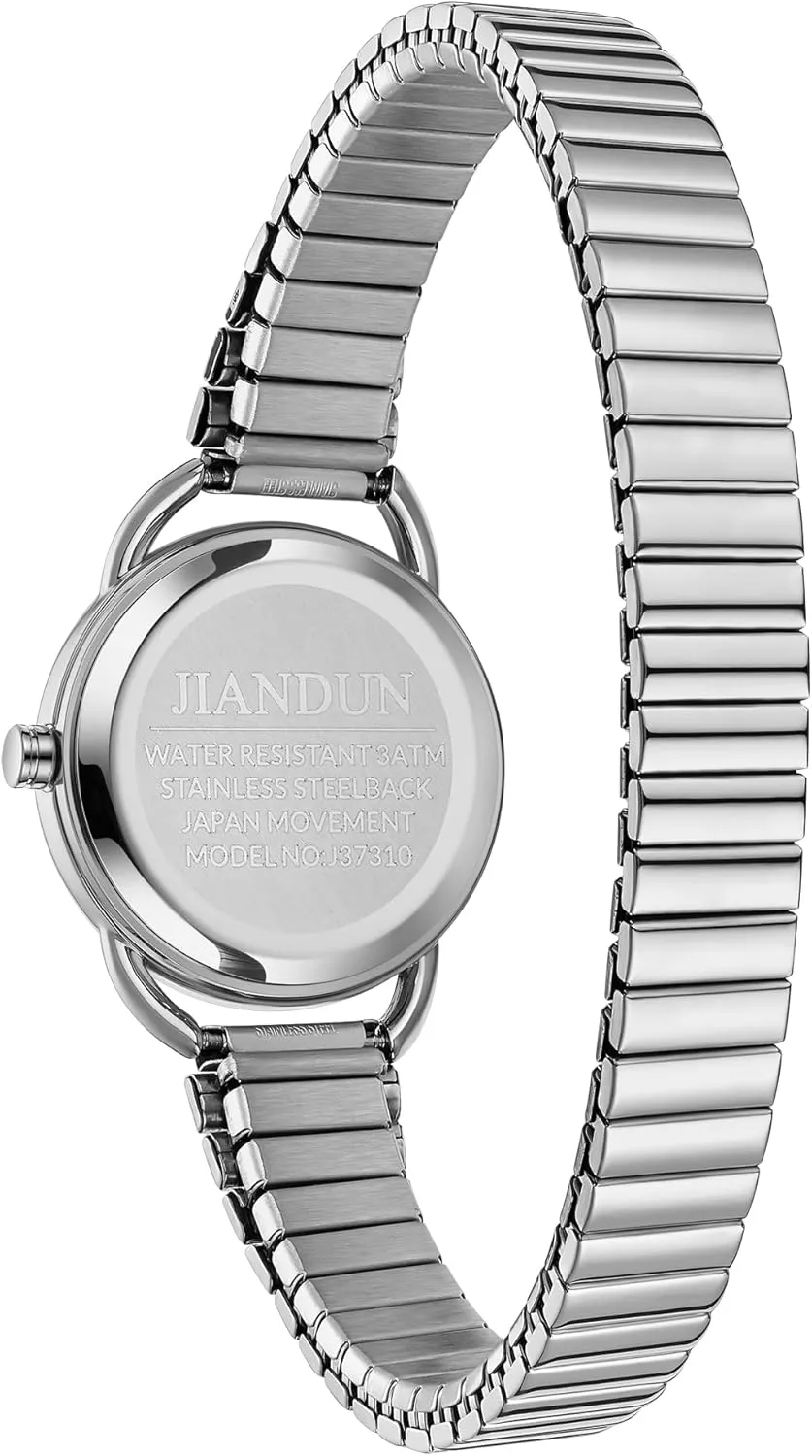 with readjust honest Watch,Stainless Steel Expansion Band, Water Resistant JIANDUN Waterproof Petite Gold Watch,Classic Women's Elegant 