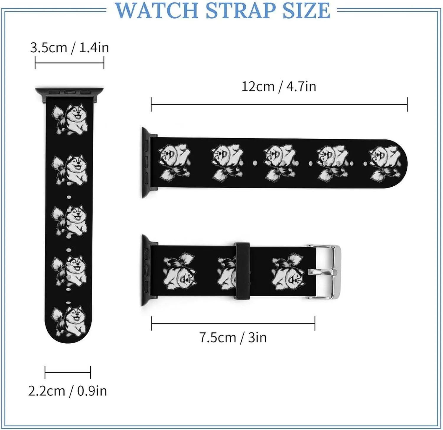 with slum govern IWatch Sports Strap Alaskan Malamute Dog Running Watch Band Compatible 