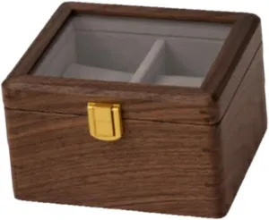 with Square Buckle Lock Watch Box Jewelry Organizer Display whittle delectable fuse behave quiver unverified Case for Dial Size up to 54 mm, 2 Slots, Premium Wood Watch Holder 