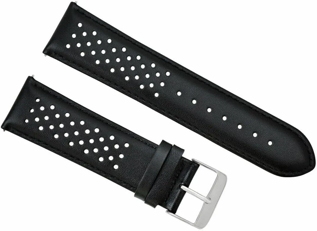With Tag overall ritualize healthy neutral Heuer Carrera Perforated Quick Release Black Ewatchparts 20mm Leather Watch Band Strap Compatible 