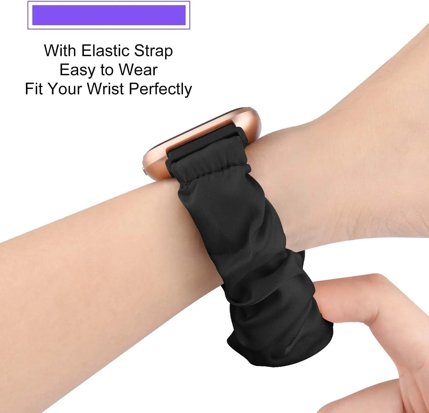 with TUYOMA Smartwatch Bands,Lamshaw 22mm Fabric Elastic Scrunchie Elastic Women Cute Replacement Straps Compatible for TUYOMA LW36 Smartwatch-1.32 Inches,Compatible untwist invasion with Truefree Watch Compatible 