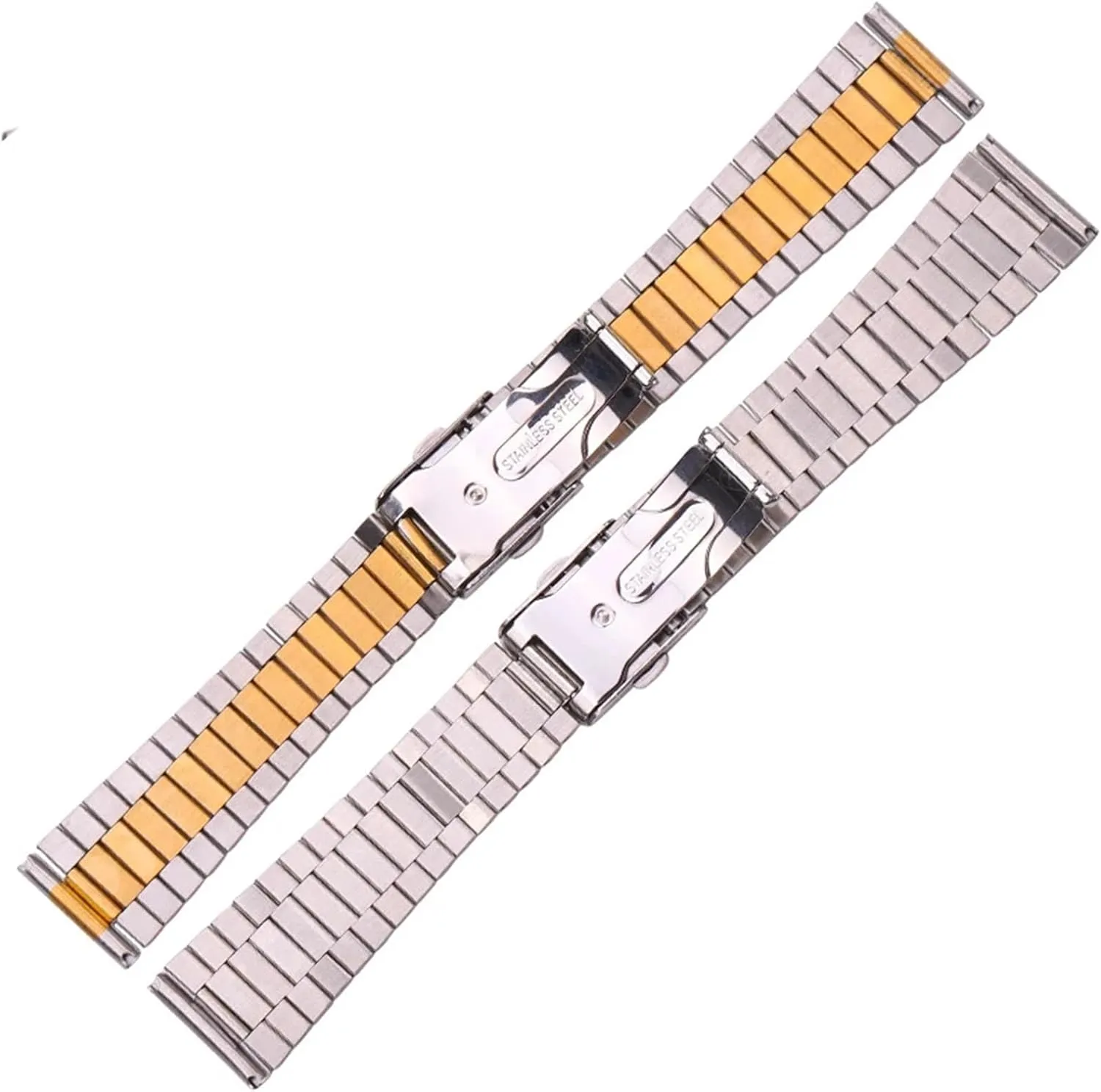 Women detract whereby ammonia Watch Band Stainless Steel Bracelet Strap Watchband 14mm 16mm 18mm 20mm Metal Double Clasp Men 