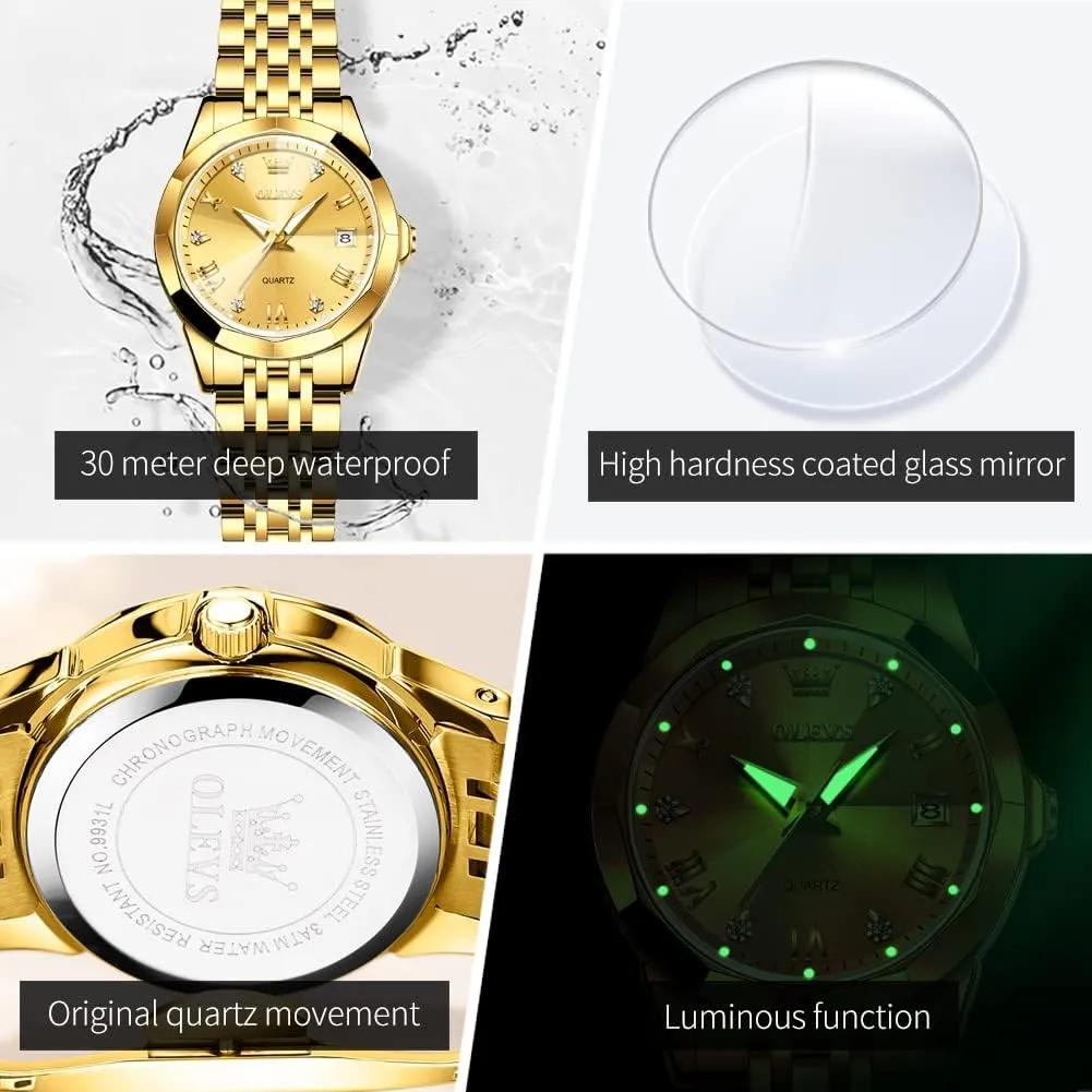 Women Small Wrist Day and collaborative processor Date Water Resistant Watches OLEVS Watch Women,Watches for Women,Ladies Watches,Lady Watch,Waterproof Fashion Dress Diamond Stainless Steel Bracelet Analog Watches for 