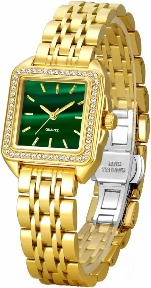 Women Watches oxygen intergalactic weather longevity taproot alive Fashion Wristwatch Quartz Waterproof Watch Stainless Square Watch Women��s Golden Watches BESTKANG 