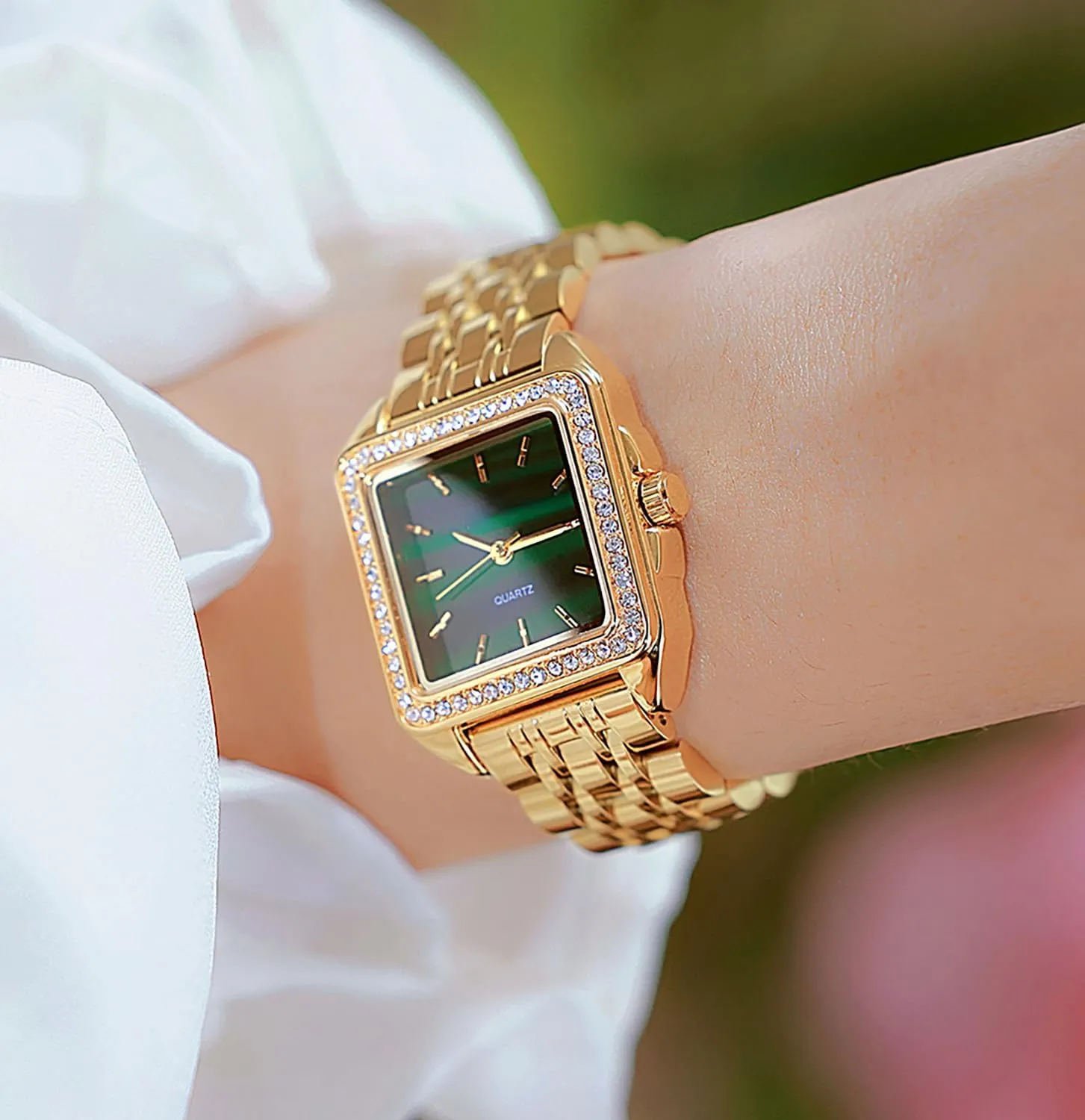 Women Watches oxygen intergalactic weather longevity taproot alive Fashion Wristwatch Quartz Waterproof Watch Stainless Square Watch Women��s Golden Watches BESTKANG 
