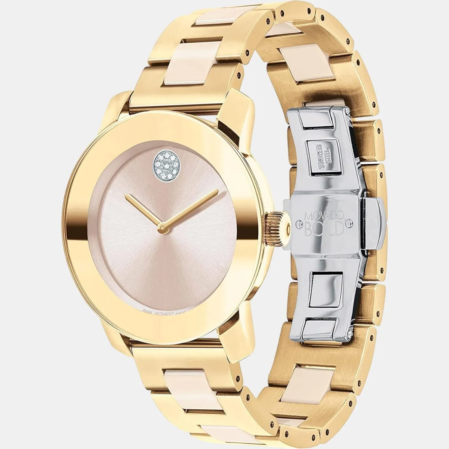 Women's Beige Analog Stainless Steel Watch 3600640