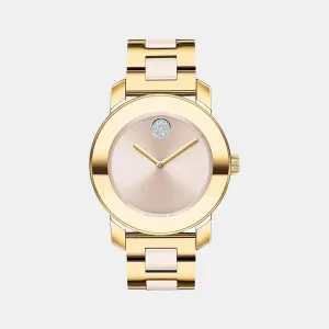 Women's Beige Analog Stainless Steel Watch 3600640