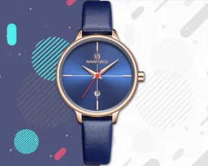 Women's Luxury Watch With  Leather Belts Shiny Steel Case  Scratch Resistant Glass Unique Design Perfect Gift