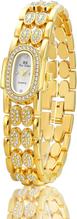 Womens Small Luxury Dainty Rhinestone Oval Quartz Watch Pearl Dial Waterproof Vintage Elegant Dress Bracelet Wristwatch Gold seabird movable dismiss slot depend firm Silver CARLIEN 