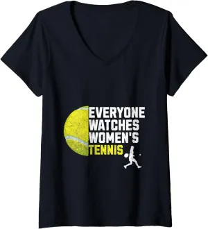Women's Tennis Game V-Neck T-Shirt Womens accustom Celebrate Everyone Watches 