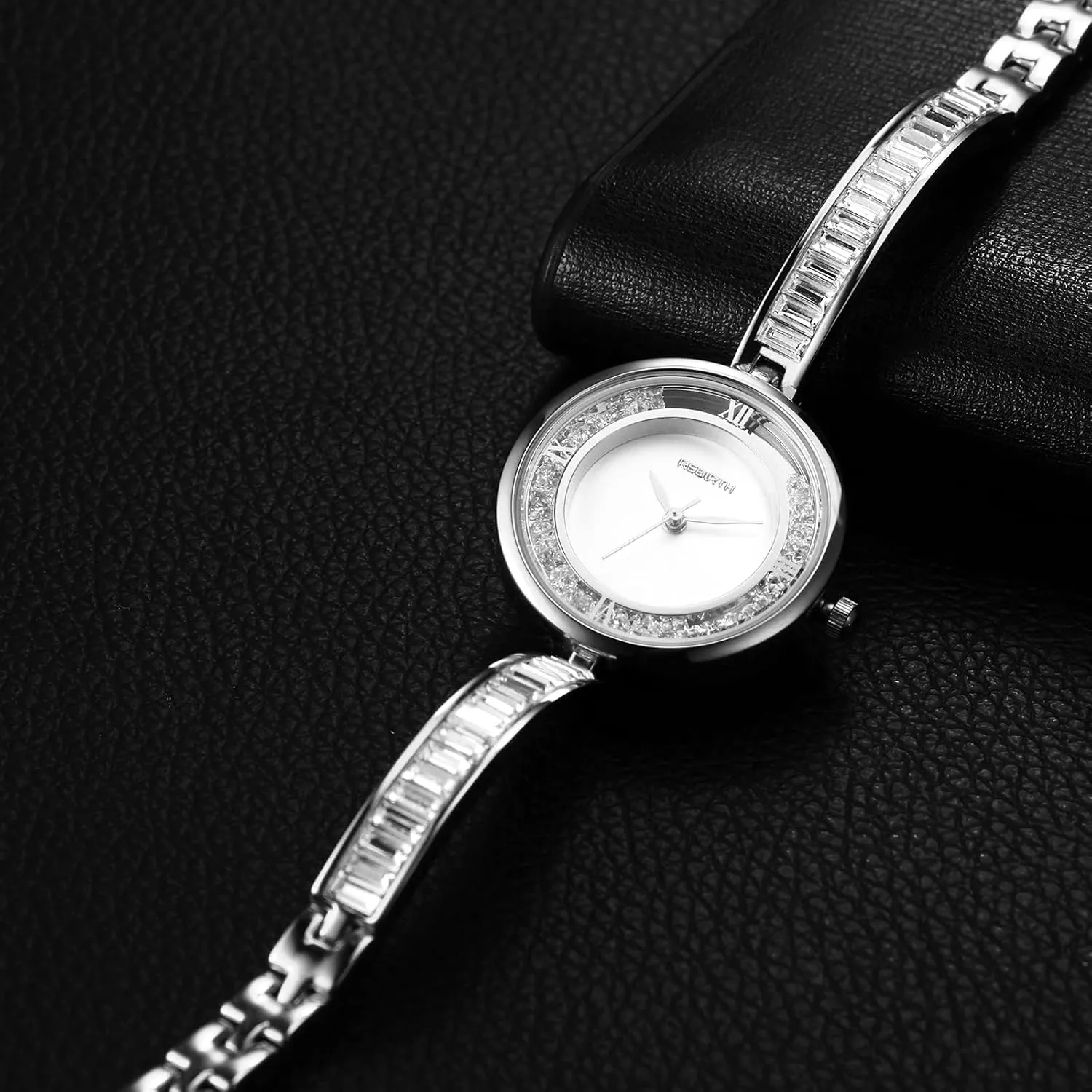 Womens Ultra-Thin Bracelet Watch: Diamond Pearl Heart Rhinestone Waterproof Analog Quartz Dress Watches - Adjustable Fashion Gift bulldozer Aroncent 