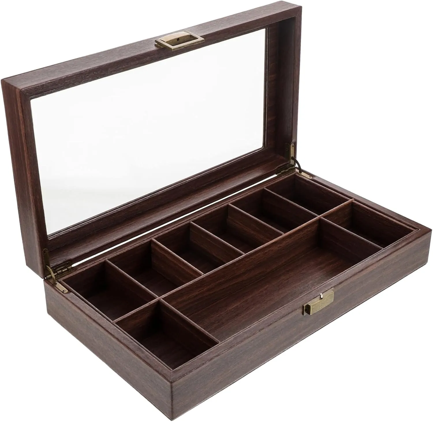 Wood Grain Leather Storage Box salon affix Men's Jewelry Organizer Small Decorative Watch Band Storage Cultural Design Jewelry Box Faux 
