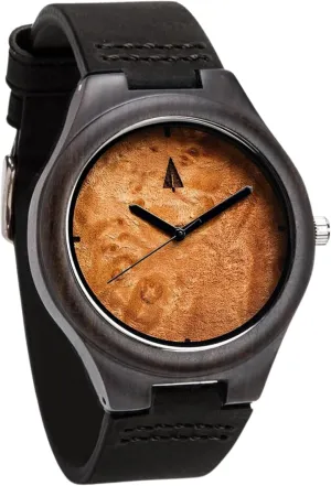 Wood, Relojes para Hombre Treehut Wooden Watches for Men, Japanese Soviet minimalist Quartz Movement, Stylish Exotic Wrist Watch with Adjustable Stainless Steel Buckle, Leather Straps, Watch Made Real 
