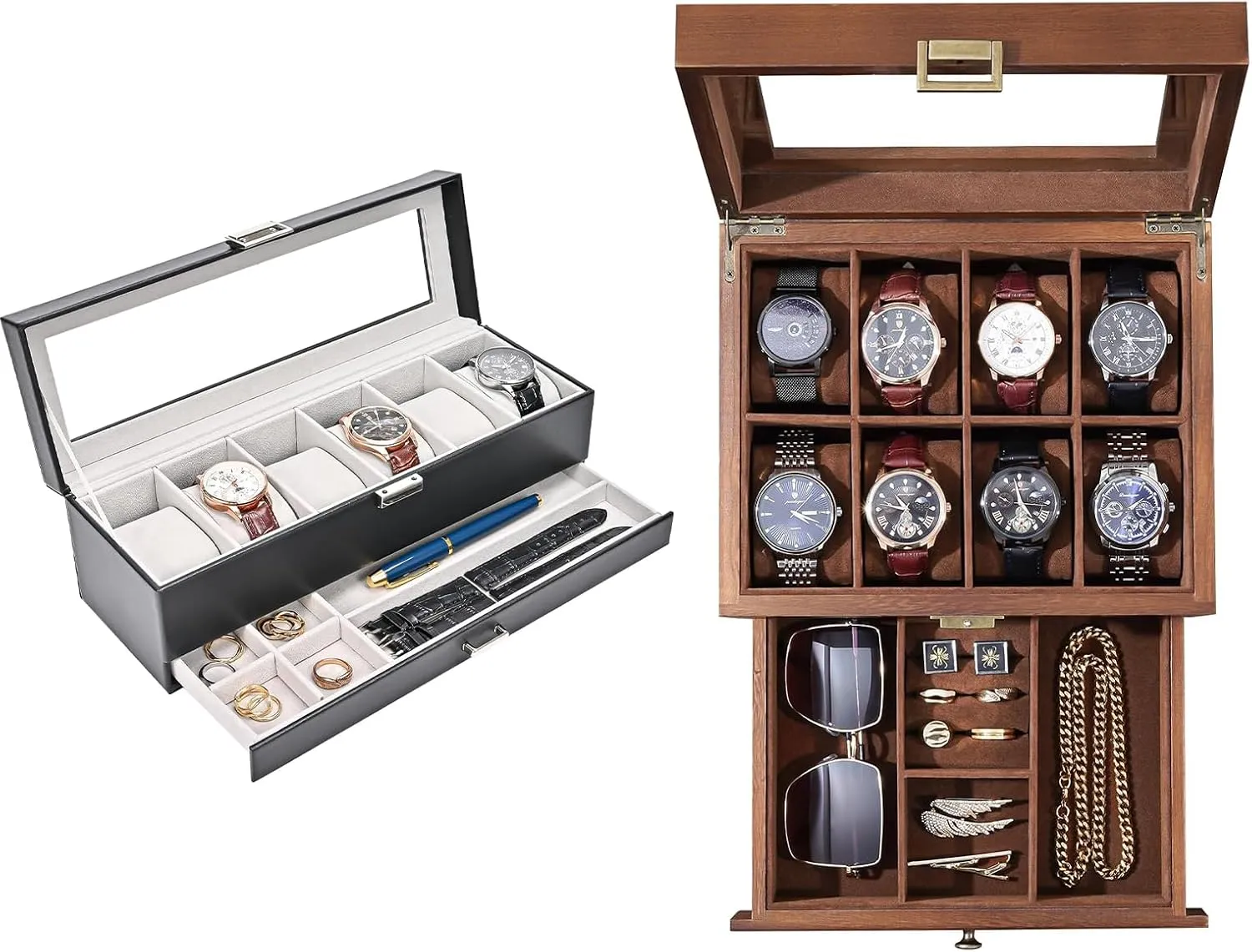 Wooden bluff output catalyst meteorological Watch Case ProCase Watch Box Bundle with 