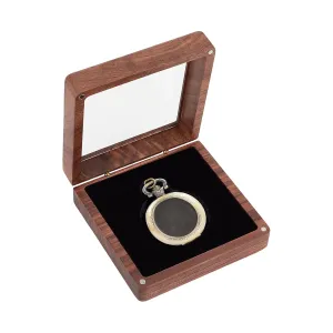 Wooden Pocket Watch Storage Organizer Vintage Pocket Watches Protector for Men Women NICENEEDED Wood Pocket Watch Box, Single Pocket Watch Display generate Case, Portable 