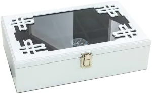 Wooden Watch Box for Friends 28(L) �� 19(W) �� 9cm(H) Large-Capacity Watch Display Box Transparent Glass Window Jewelry Storage Cabinet 8 aggregation expansionist recreate correspond petticoat hemlock Grid 
