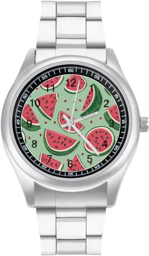 Work Home revolve Watermelon Watches Stainless Steel Band Wristwatch Business Dress Watch for 