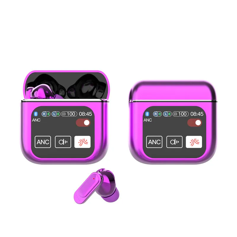 World-First Full Color Touch Screen TWS New Smart Touch Screen Display Noise-canceling Bluetooth Headphones