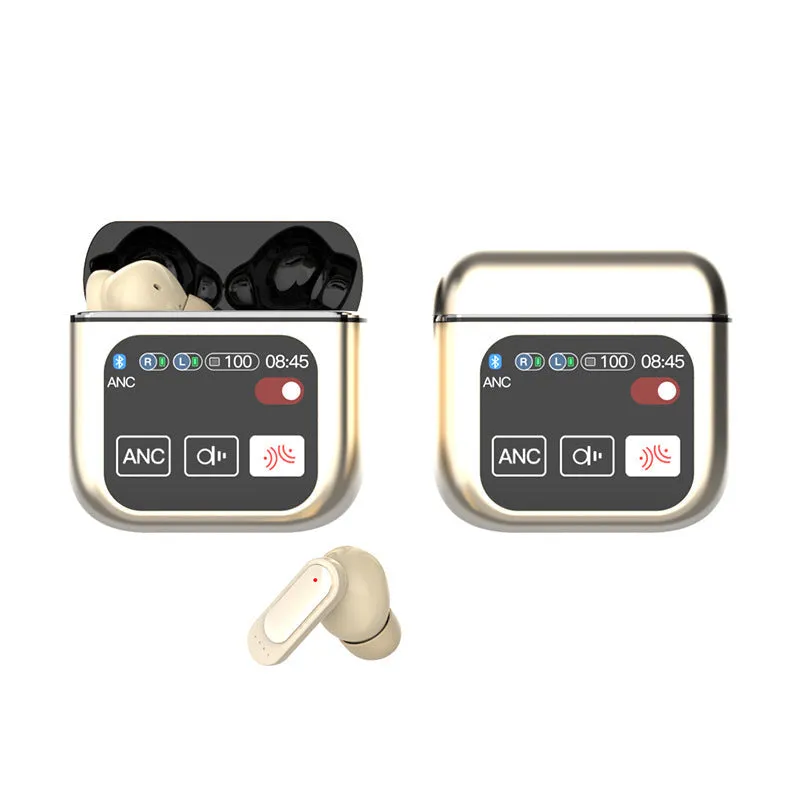 World-First Full Color Touch Screen TWS New Smart Touch Screen Display Noise-canceling Bluetooth Headphones